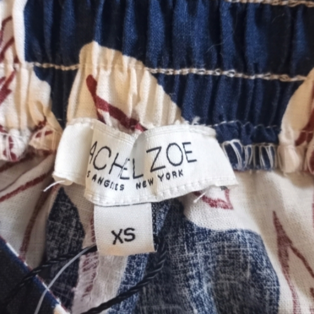 NWT Rachel Zoe Washed Linen WWide Leg Bohemian Tropical Resortwear Coastal Pants - Picture 4 of 8